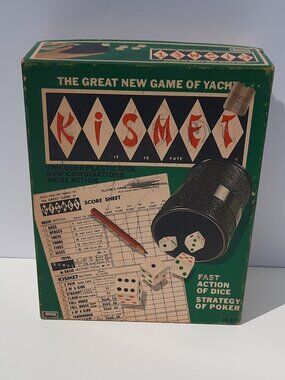 Vintage 1970 Kismet Dice Game Complete w/ Extra Score Pads Lakeside
